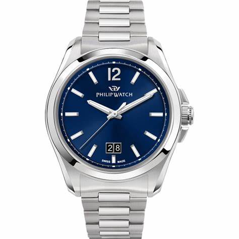 Philip Watch Amalfi R8253218002 Orologio da uomo - Bracciale in acciaio, quadrante blu