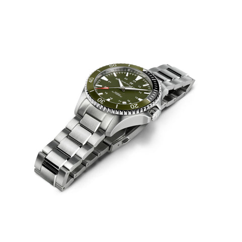 Hamilton Khaki Navy Scuba Auto 40mm Green Dial SS Watch H82375161