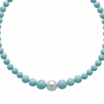 MILUNAMiluna PCL5318 Necklace - 925 Silver with Turquoise and White PearlJEWELRYEcecile