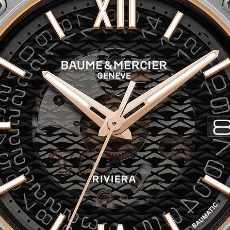 Baume & Mercier Riviera 10720 Orologio automatico da uomo - Quadrante zaffiro grigio fumé, cassa in acciaio, cinturino in gomma grigio