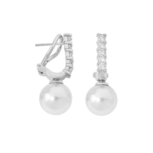 Majorica 09510.01.2.907.706.1 Boucles d'oreilles en perles pour femmes - argent sterling, accents de zirconium