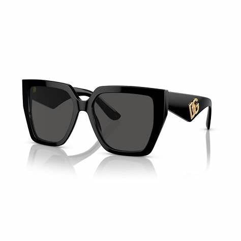 Lunettes de soleil Dolce & Gabbana DG4438 501/87 pour femme - monture noire, verres gris foncé
