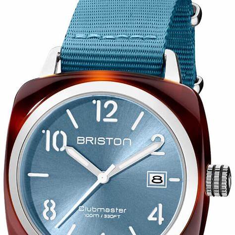 BRISTONBriston Clubmaster Classic 40mm Ice Blue Dial NATO Strap 23240.SA.T.25.NIBWATCHESEcecile