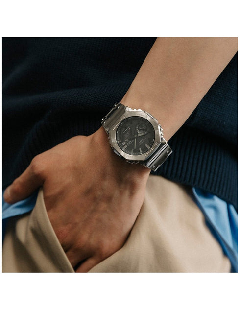 Casio G-Shock GM-B2100D-1AER Reloj para hombre totalmente metálico - Acero inoxidable plateado, Bluetooth, Solar