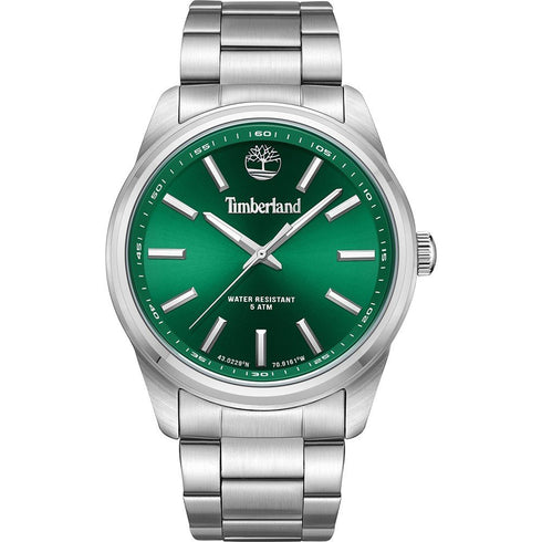 TIMBERLANDTimberland Northbridge Men's Watch TDWGG0010806 – Silver - Tone Case, Green Dial, Stainless Steel BraceletWATCHESEcecile