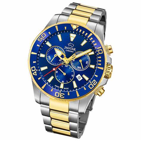 JAGUARJaguar Men's Swiss Quartz Chronograph Watch - Model J862/1, Two - Tone Stainless Steel Case, Blue Dial, Sapphire CrystalWATCHESEcecile
