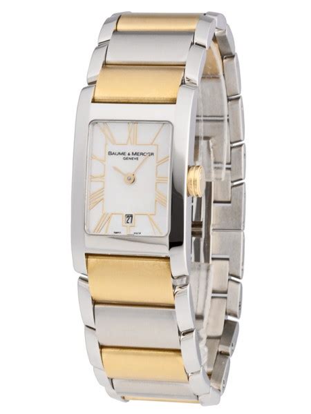 Baume & Mercier Hampton Classic MOA08777 Reloj de cuarzo para mujer - Esfera nacarada, brazalete bicolor