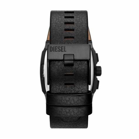 Diesel Cliffhanger Chronograph Men's Watch DZ4645 - 40mm Black Dial, Black Leather Strap