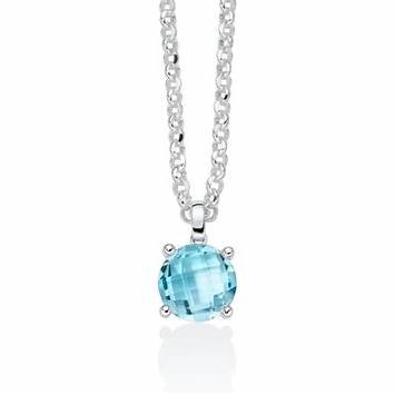 MILUNAMiluna CLD4345 Women's Necklace - 925 Silver with Blue Topaz GemJEWELRYEcecile