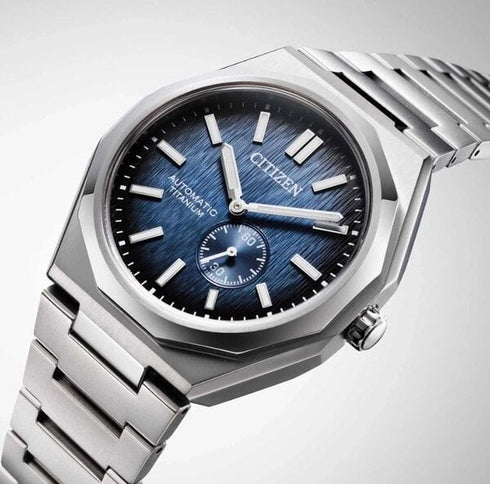 CITIZENCitizen Zenshin 60 NK5020 - 58M Auto Watch – Dark Blue Dial, Titanium BraceletWATCHESEcecile
