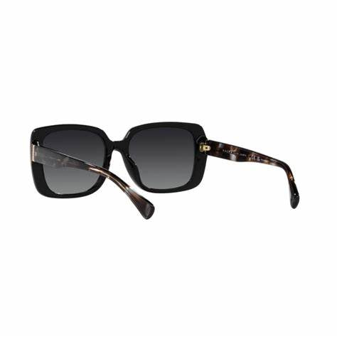 Ralph by Ralph Lauren RA 5298U 5001/T3 Women's Polarized Sunglasses - Shiny Black Frame with Grey Gradient Lenses
