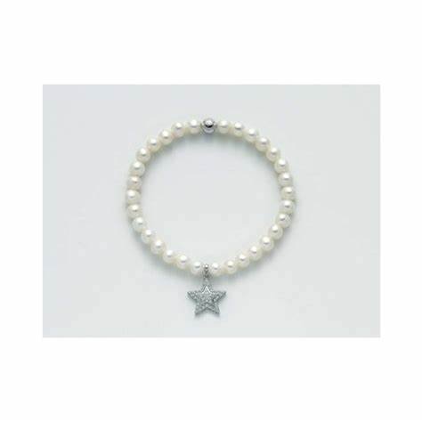 MILUNAMiluna PBR2553 - TPZ Women's Pearl Bracelet with Star Pendant and White TopazesJEWELRYEcecile