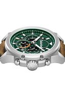 TIMBERLANDTimberland TDWGB0056001 Fast Strike Men's Chronograph Watch – 46mm Stainless Steel Case, Green Dial, Brown Leather Strap, 5 ATM Water ResistanceWATCHESEcecile