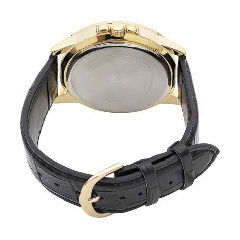 CASIO & VINTAGECasio MTP - VD01GL - 1EVUDF Men's Watch - Black Dial, Leather StrapWATCHESEcecile