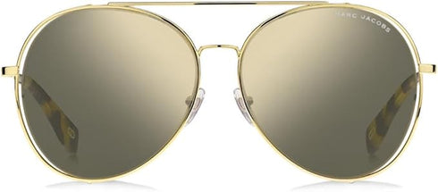 Lunettes de soleil Marc Jacobs MARC 328/F/S SCL/UE pour femme - monture or, verres miroirs gris ivoire