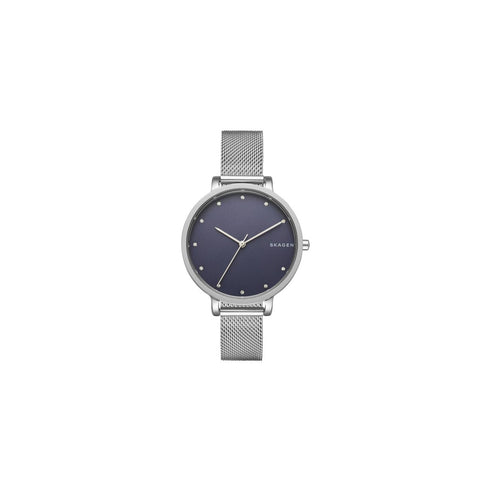 Skagen Dänemark SKW2582 Hagen Damenuhr - blaues Zifferblatt, silbernes Meshband, 34mm