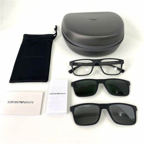 EMPORIO ARMANIEmporio Armani EA4115 5801/1W Men's Eyeglasses - Matte Black Frame with Two Clip - On Lenses, 52mmEYEWEAREcecile
