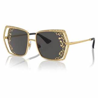 DOLCE & GABBANADolce & Gabbana DG 2306 02/GT 55 Women's Sunglasses – Gold Frame, Dark Grey LensesEYEWEAREcecile