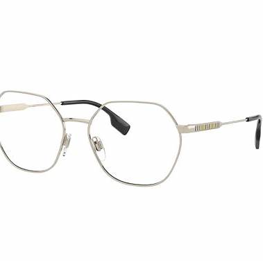 Burberry BE 1350 1109 54 Women's Eyeglasses - Light Gold Metal Round Frame