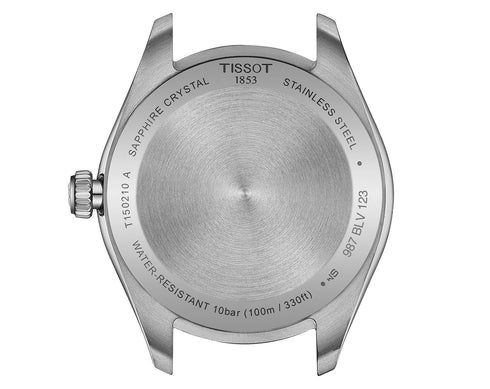 Tissot PR 100 T150.210.11.031.00 34mm Quarzuhr - Silbernes Zifferblatt, Edelstahlarmband, Datumsanzeige