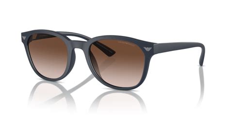 Emporio Armani EA 4225U 5088/13 53 Occhiali da sole unisex - Montatura blu opaco, lenti sfumate marroni