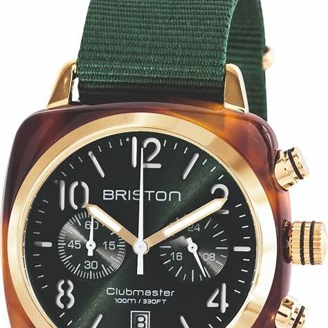 BRISTONBriston Clubmaster Classic Chronograph 40mm British Green Dial Watch 15240 - SA - T - 10 - NBGWATCHESEcecile