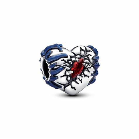 PANDORAPandora Stranger Things Glow - in - the - dark Heart Charm 793565C01 - Sterling Silver with Red CrystalBIJOUXEcecile