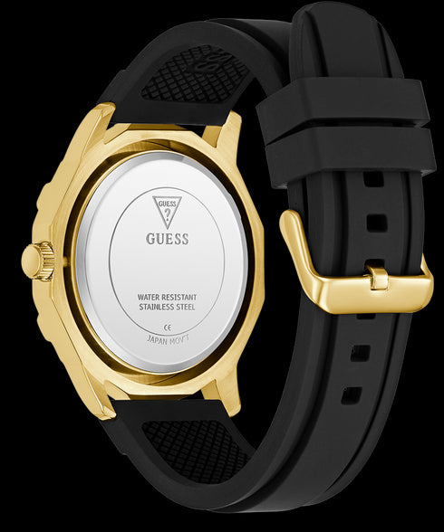 Guess GW0954G2 “Regal” Men’s Multi-Function Watch — Gold / Black, 46 mm