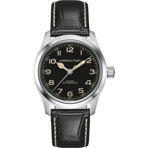 Hamilton Khaki Field Murph 38mm H70405730 - 38mm Stainless Steel, Black Dial, Black Leather Strap