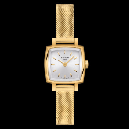 TISSOTTissot Lovely Square T058.109.33.031.00 Women's 20mm Quartz Watch – Silver Dial, Gold PVD Stainless Steel BraceletWATCHESEcecile