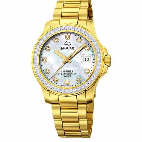 JAGUARJaguar Lady Diver J895/1 Women's Watch – Gold - Tone Stainless Steel, Mother - of - Pearl DialWATCHESEcecile