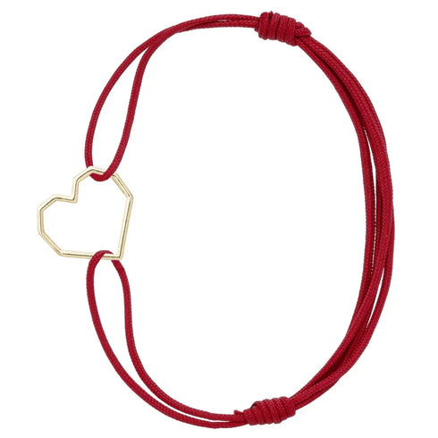 ALIITAAliita CBPU2M001AYG09K Corazón Bracelet – 9kt Yellow Gold, Cotton Cord, HandmadeBIJOUXEcecile
