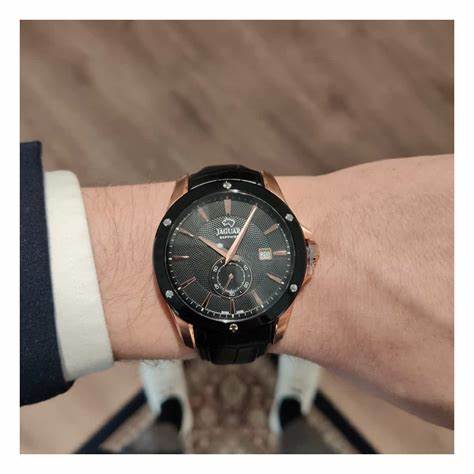 JAGUARJaguar Men's Swiss Quartz Watch - Model J882/1, Rose Gold - Tone Stainless Steel Case, Black Dial, Leather StrapWATCHESEcecile