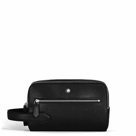 MONTBLANCMontblanc Sartorial Leather Washbag 198866 - Black Saffiano Leather, Dual - Zip DesignLEATHER GOODSEcecile