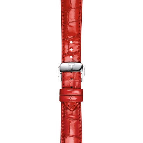 TISSOTTissot Chemin des Tourelles Powermatic 80 Women's Watch T1392071611100 - 34mm, Mother - of - Pearl Dial, Red Leather StrapWATCHESEcecile