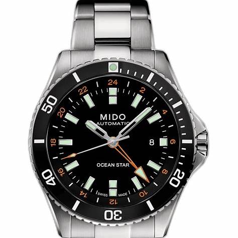 MIDOMido Ocean Star GMT Limited Edition Men's Watch - Stainless Steel, Black Dial, 40.5mmWATCHESEcecile