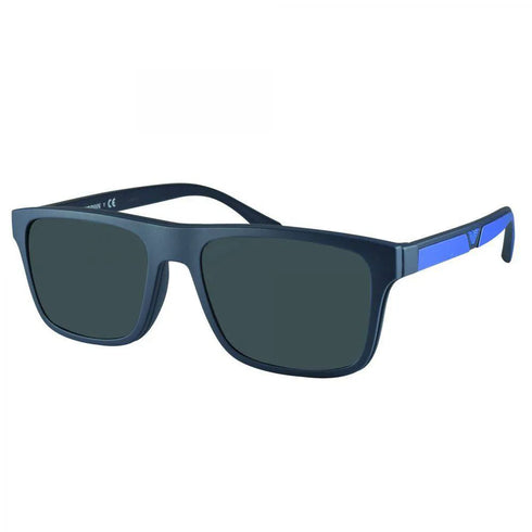 Emporio Armani EA4115 5759/1W Men's Eyeglasses - Matte Blue Frame with Clip-On Sunglasses, 54mm