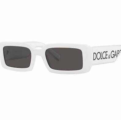 Dolce & Gabbana DG6187 3312/87 Unisex Sunglasses - White Frame, Dark Gray Lenses