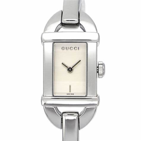 Gucci 6800 Serie YA068531 Damenuhr - weißes Zifferblatt, Edelstahlarmband