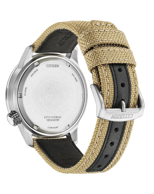 Citizen BM7550-10E Eco-Drive Aviator Men’s Watch – Black Dial, Nylon Strap