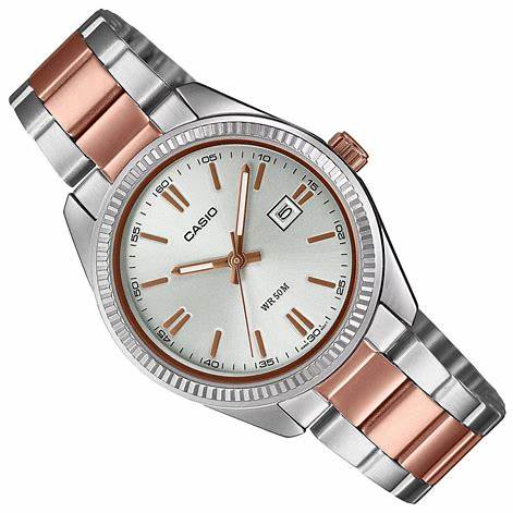 Casio LTP-1302PRG-7AVEF Reloj mujer - Plata y oro rosa, brazalete acero
