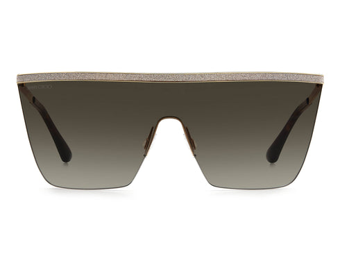 Jimmy Choo LEAH/S 06J/HA Damen Sonnenbrille - 60mm, Glitter Gold Rahmen mit braunen Verlaufsgläsern