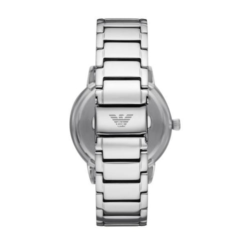 Emporio Armani AR11310 Ruggero Men's Watch - Silver Steel, Black Dial
