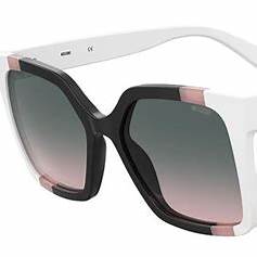 Moschino MOS123/S Gafas de sol de mujer - montura cuadrada, cristales degradados, 55mm