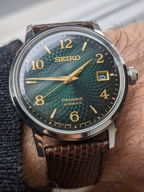 SEIKOSeiko Presage SRPE45J1 "Mojito" Automatic Men's Watch - 38.5mm Stainless Steel, Green Textured DialWATCHESEcecile