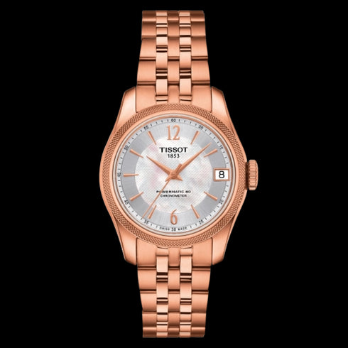 Tissot Ballade Powermatic 80 COSC Lady T108.208.33.117.00 Orologio automatico da donna, quadrante in madreperla, bracciale in oro rosa PVD)