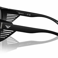 Emporio Armani EA4216U 5001/87 Unisex Sunglasses - Matte Black Frame, Dark Gray Lenses, 56mm