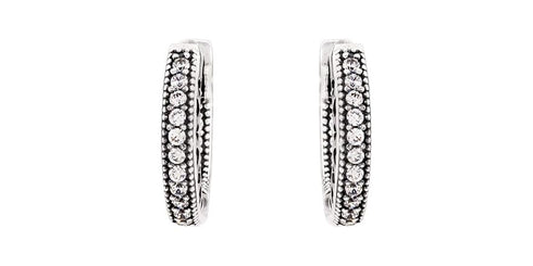 PANDORAPandora 296317CZ Pavé Heart Hoop Earrings - Sterling Silver with Cubic ZirconiaBIJOUXEcecile