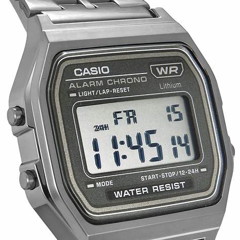 CASIO & VINTAGECasio Vintage A158WETB - 1AEF Unisex Digital Watch – Black Dial, Stainless Steel BandWATCHESEcecile