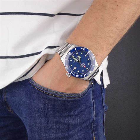 SWISS MILITARYSwiss Military SMA34075.02 Men's Automatic Dive Watch - Stainless Steel, Blue Dial, 500M Water ResistanceWATCHESEcecile